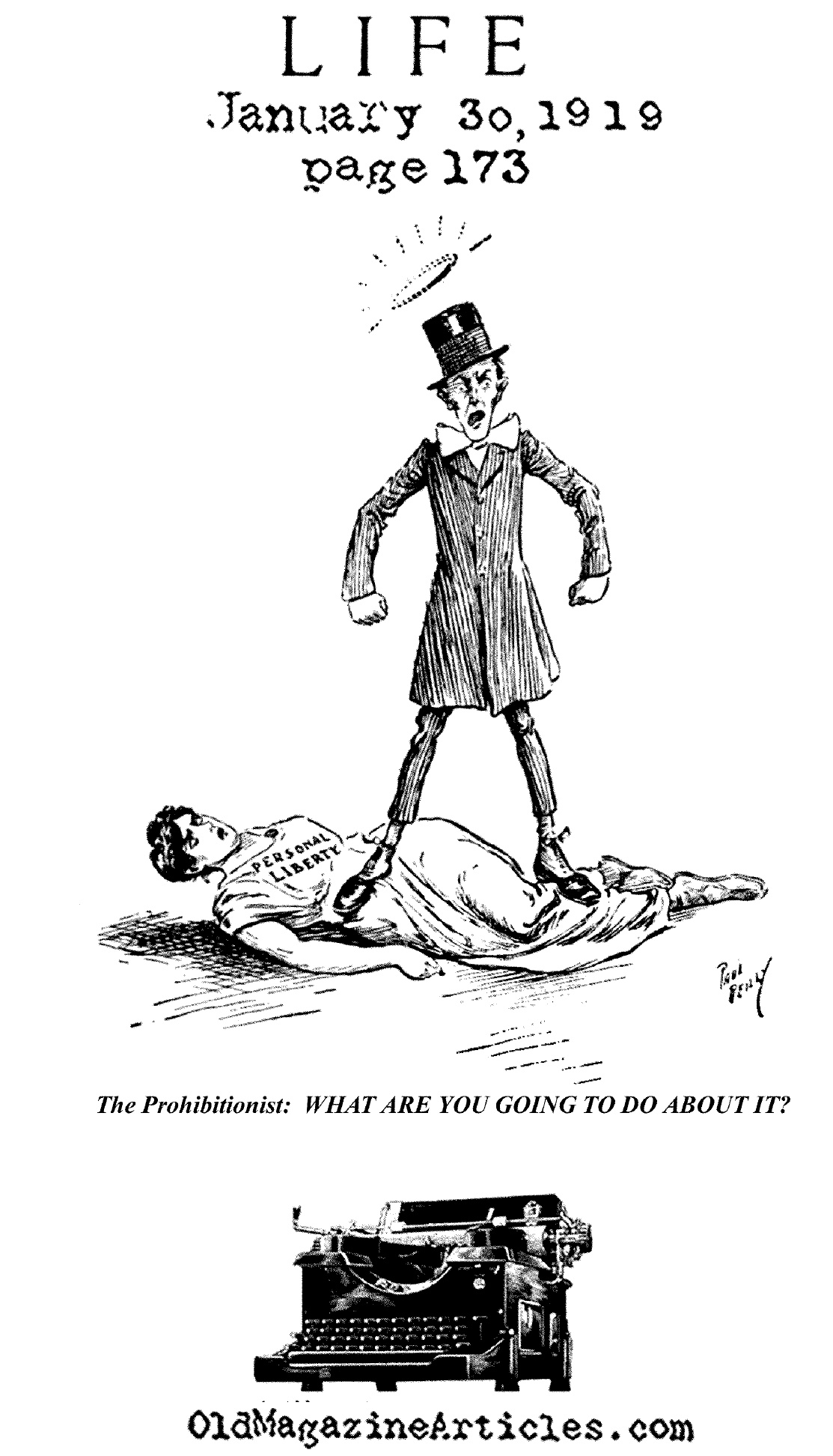 Prohibition: Triumph of the Prissy (Life Magazine, 1919)